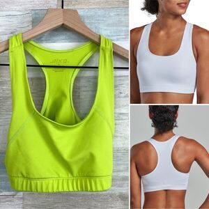 BCG Racerback Sports Bra Neon Green Medium Support Round Neck Womens Small